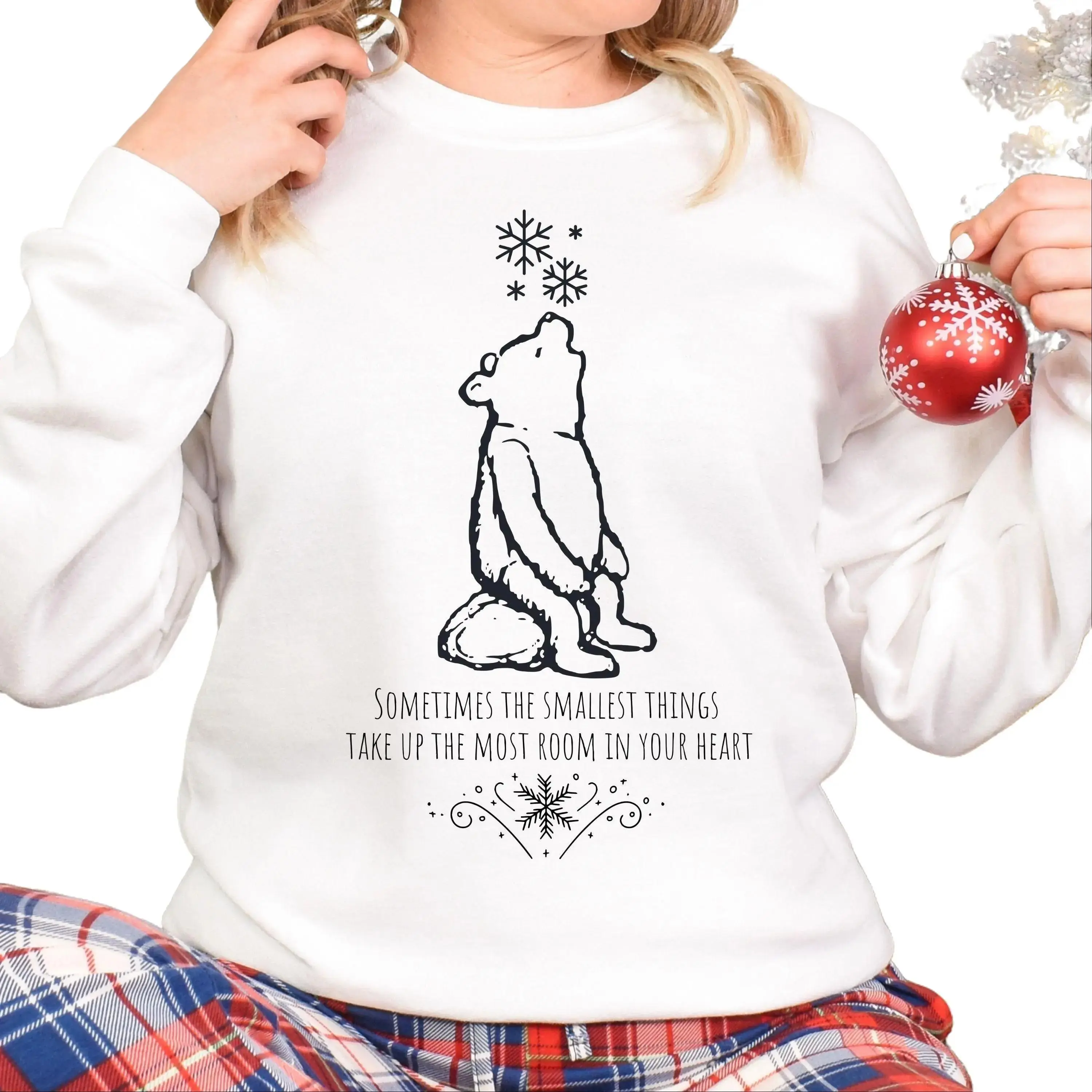 Winnie The Pooh Christmas Sweatshirt, Pooh Bear Holiday Sweater Family Matching Christmas Vacation Shirts, A.A. Milne Shirt Book Lover Gifts