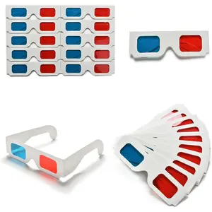 100 Pairs  Cardboard Glasses Universal Anaglyph  Glasses Cardboard Paper Red Blue Cyan or Movie (100 Pairs)