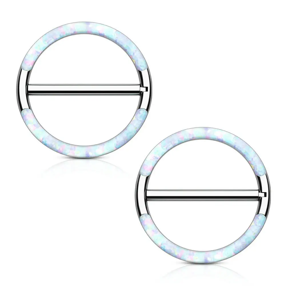 Oufer 2PCS 14G Luxury Titanium Clicker Nipple Shield Set