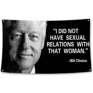 Funny Bill Clinton Famous Quote Flag 3x5 Ft Funny Flag for Room Teen Guys Girls Bedroom Living Room Decor College Dorm Decor Flag