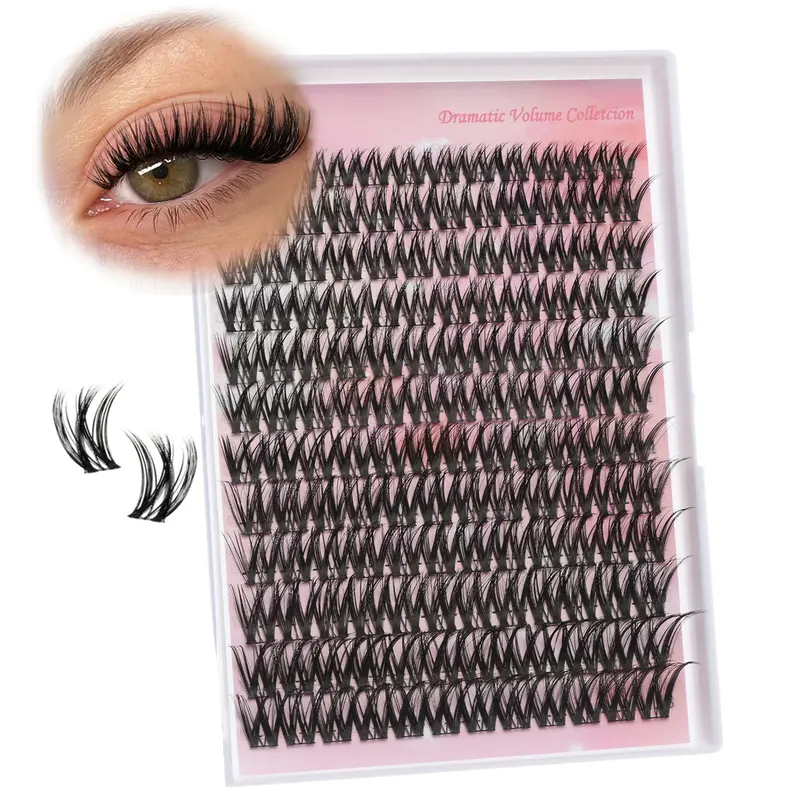 16-25mm Fluffy Lash Clusters 300D High-Density Soft D-Curl