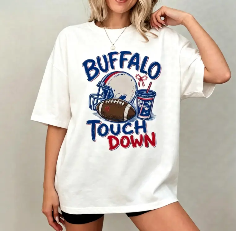 Buffalo Football Touch Down T-shirt, Buffalo Football T-shirt, Vintage Game Day Tee,  Buffalo Tailgate Fan Shirt, Football Season Gift