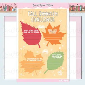 Fall Bookish Challenge Vinyl Planner Stickers | Fnc 1229