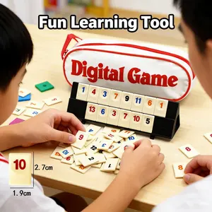 Rummy Cube Game with 4 Racks, 106 Rummy Cube Game Set with Portable Case, Rummy Tiles Travel Set for Family Classic Board Games