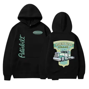 Peterbilt American Classic Hoodie  – Retro Truck Double-Sided Graphic Sweatshirt, Unisex Streetwear Pullover & Tee for Fall Winter Casual Wear