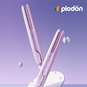 Plodon-Hair Straightener, Pumped-Up Volume, Adjustable Temp, 360 ° Tail Rotation, Lasting Volume, Dual Voltage (100-240V), Volumizing Hair Iron, Purple, Multifunctional Styler