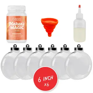 DIY Jumbo Plastic Ornament Kit (Makes 6 Ornaments)