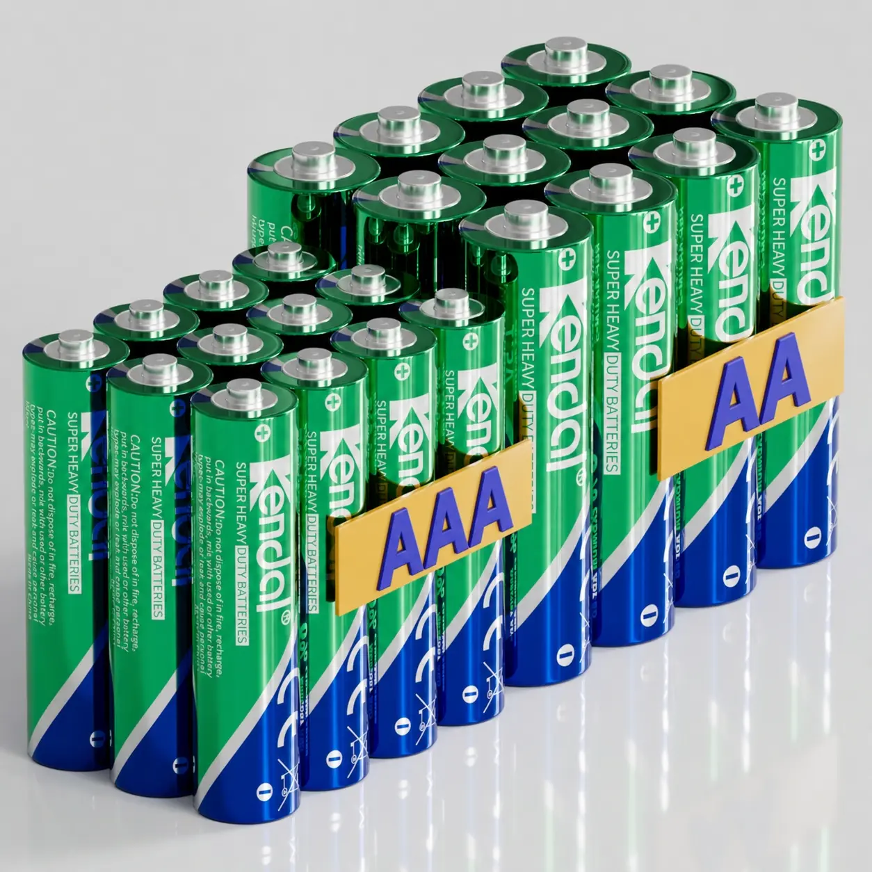 Kendal 12AA+12AAA 24-Pack Super Heavy Duty Batteries - Reliable Power for Everyday Use
