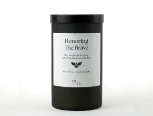 Honoring the brave - Sweet Tob@cco 16oz Scented Candle - Honoring the Brave Sweet Amaretto & Oak Fragrance - Coconut, Decor