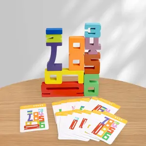 Set of 10 Wooden Math Learning Blocks Puzzle, Montessori Puzzles Gift, Colorful Educational Toy for Kids, Interactive Learning Set for Christmas, Halloween, Thanksgiving Gifts