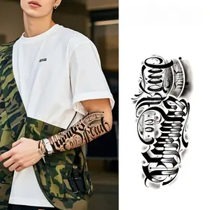 1Pc Handwritten Font Arm Waterproof Temporary Tattoo, Long-Lasting 1-2 Weeks, Realistic Semi-Permanent Fake Tattoo For Arm, Leg.