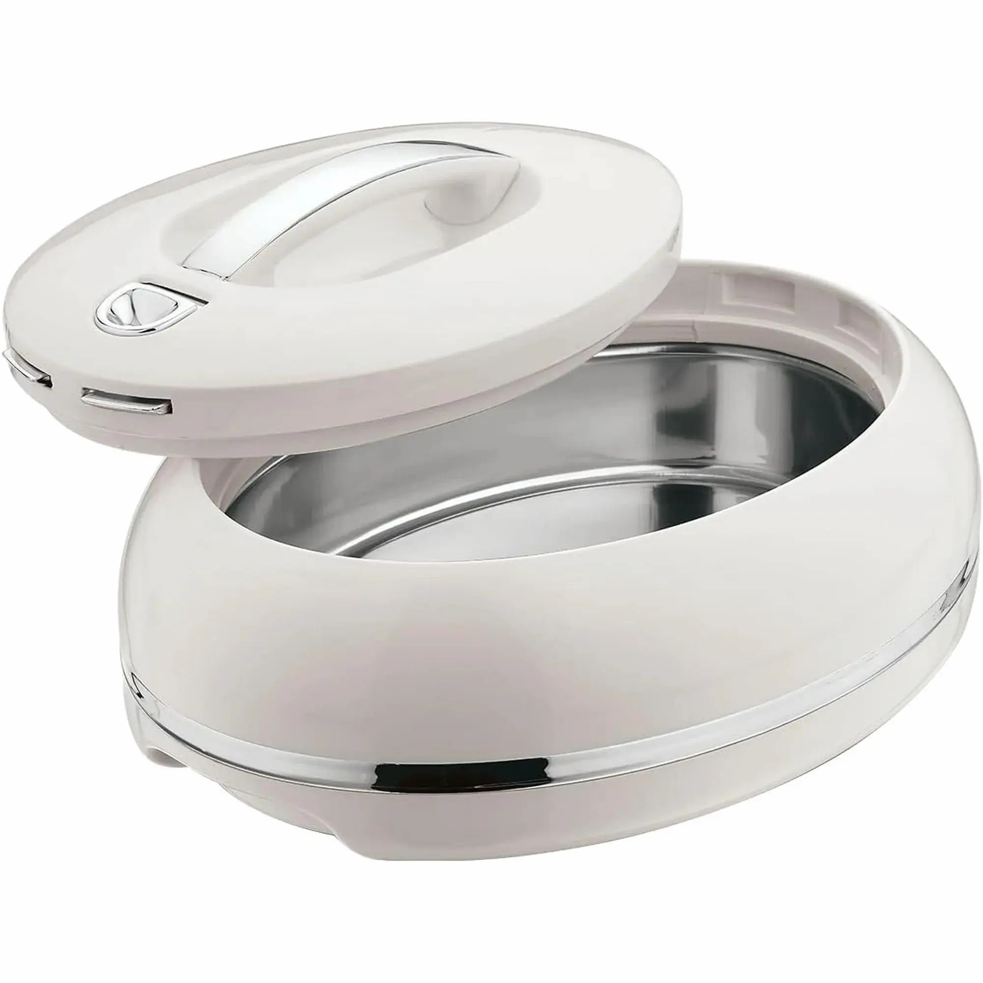 Pinnacle Elegant Large Oval Insulated Casserole Carrier Dish - 3.15 qt. Stainless Steel Hot Food Container with 1-Hand Open Lid, Thermal Serving Bowl for Buffet/Parties, Hot Pot Warmer/Cooler - Dark Bakeware