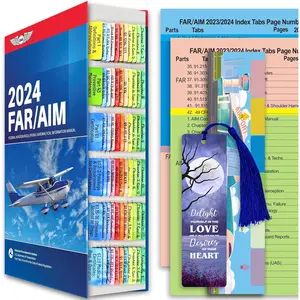 FAR/AIM 2026 Index Tabs for Private , Color-Coded Laminated with Bookmark, Template, 96 Tabs Total, -Resistant (2024 FAR/AIM)