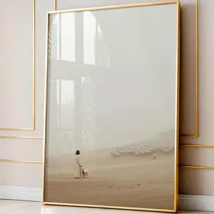 [Unframe] [Free ship] Christian Wall Art Faithful Shepherd, Jesus Leaves The 99, Minimalist Neutral Painting, Christian Decor Trendy Bold Typography Print Lds Art