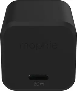 mophie speedport 20 USB-C Charger GaN 20W Fast Compact Foldable Charger for MacBook Pro 13, Galaxy S24/S24+/S24 Ultra/S21, Note 20/10, iPhone 16/15/14 Pro, and More - Black
