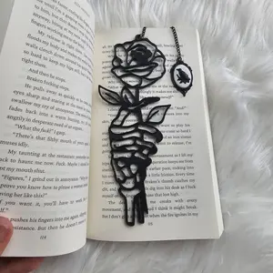 Rose Skeleton Hand Bookmark, Dark Romance Bookmark, Bookmark, Book Accessory, Book Decor, Decorative Bookmark