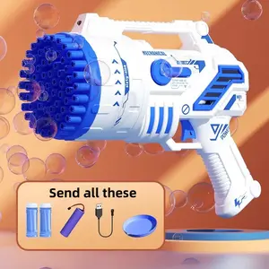 Bubble Machine, Bazooka Bubble Machine, Bubble Machine with Bubble Solution, 69 Holes Bubble Bazooka Machine Outdoor Summer Toy Gifts Party Favors for Kids Purple Bubble Maker Blowers.