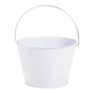 Large Galvanized White Pail