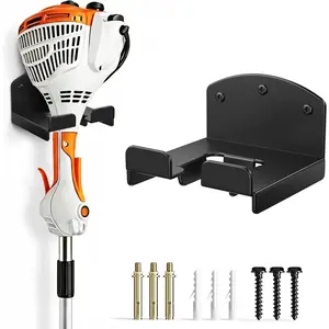Weed Wacker Wall Rack - Heavy Duty Garage Tool Organizer with Hooks for Trimmer, Blower, Lawn Equipment Storage, Mount for /Concrete Walls, 1 count