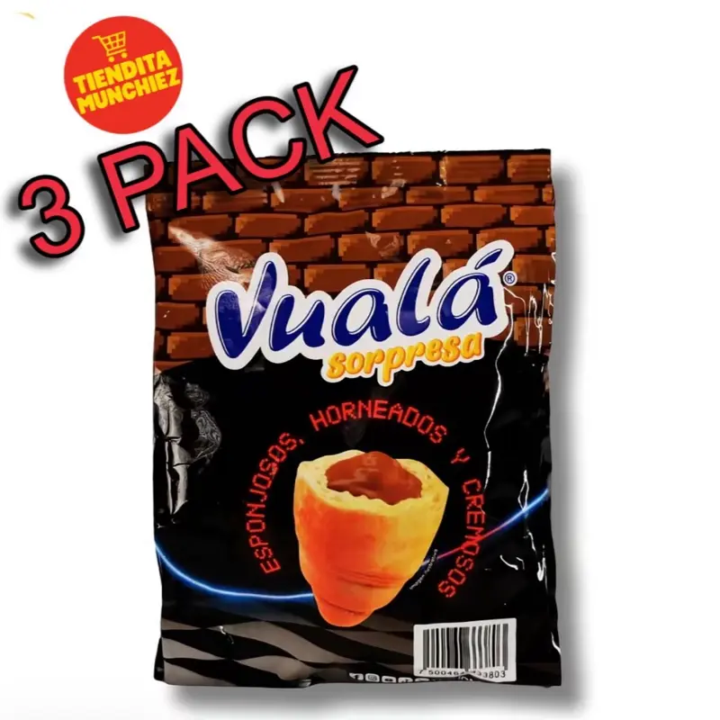 Vuala Sorpresa de Chocolate 3 Pack - Espumosos Horneados y Cremosos Snack Tiendita Munchiez Dessert