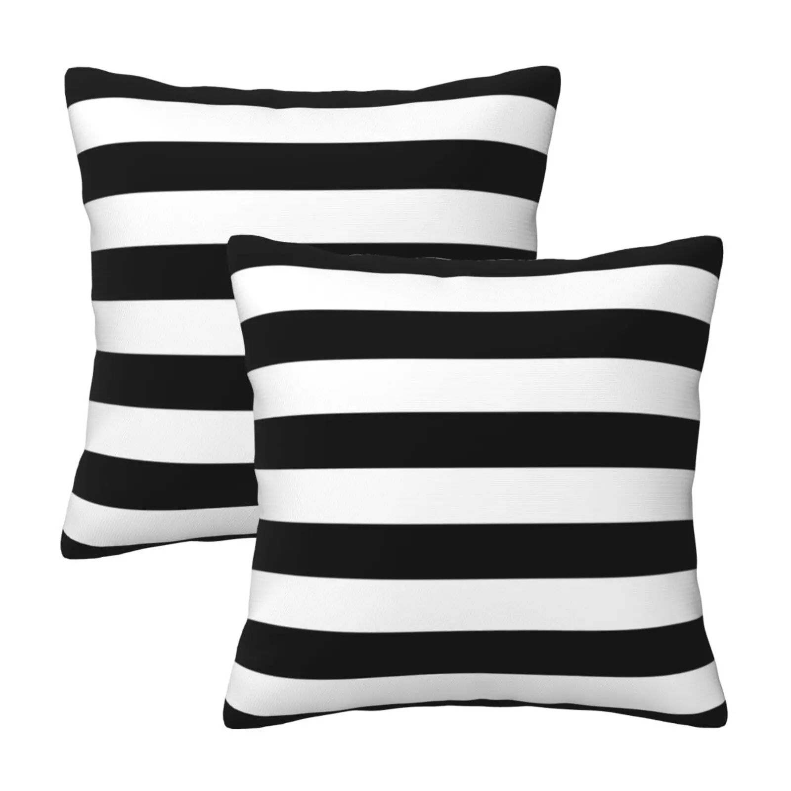Stripe Black and White Throw Pillow Covers 18"x18" Soft Pillow Case Cushion Covers Set of 2 Decor for Living Room Couch Bed Sofa