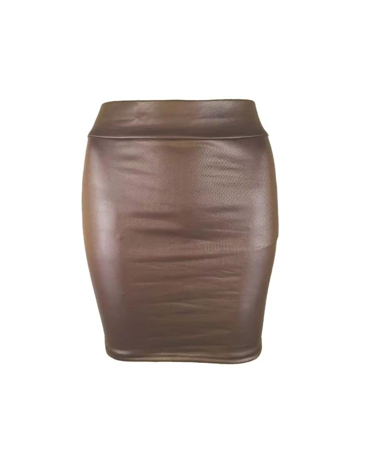 Leather Matte Mini PU High Waist Skirt