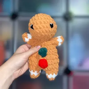 Gingerbread Man Crochet Snuggler - Handmade Crochet Lovey