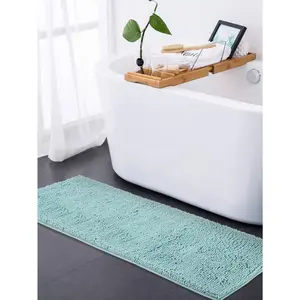 1pc Solid Fuzzy Anti-Slip Bath Rug