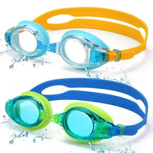 Aegend Kids Swimming Goggles - Silicone, Safe, Odorless, Waterproof, Flexible, High-Transmittance Wideview Sports Eyewear with Interchangeable Nosepieces, Detachable for 4-16 Year Old Youth