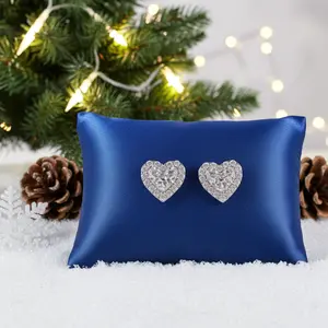 Diamondcelebritees 1.00ct Moissanite White 925 Sterling Silver Women's Heart Shape Nugget Earrings