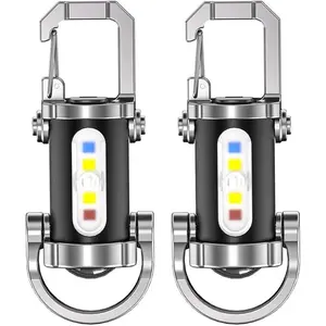 2PCS Rechargeable Keychain Flashlights,High Lumen LED Mini Flashlight,Waterproof & Multi-Mode,for Walking, Searching and Hiking Ideal Holiday Gift Pathway Lighting Christmas Emergency,Travel & Outdoor Use, dimmable light, lamp