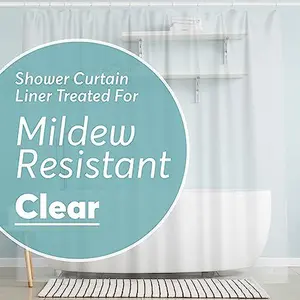 BigFoot Clear Shower Curtain Liner - 72x72 Odorless Plastic with Magnets, Washable Long Bathroom Curtain - Premium PEVA Waterproof Bath Shower Liner, Rust-Proof Bathroom Essentials