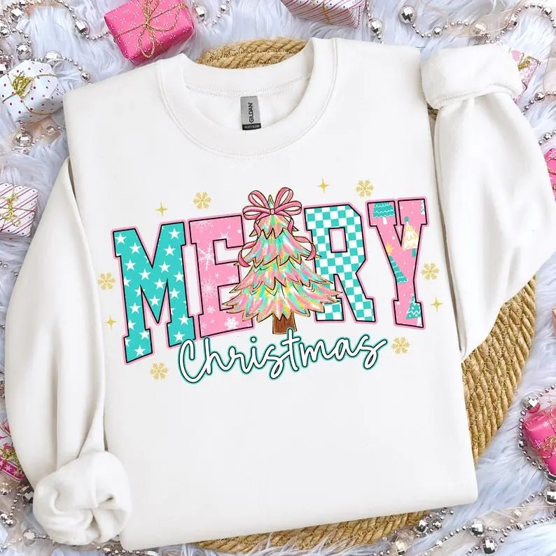 Merry Christmas Coquette – Retro Pink Christmas Tree, Preppy Holiday Fun, Merry and Bright Festive Vibes