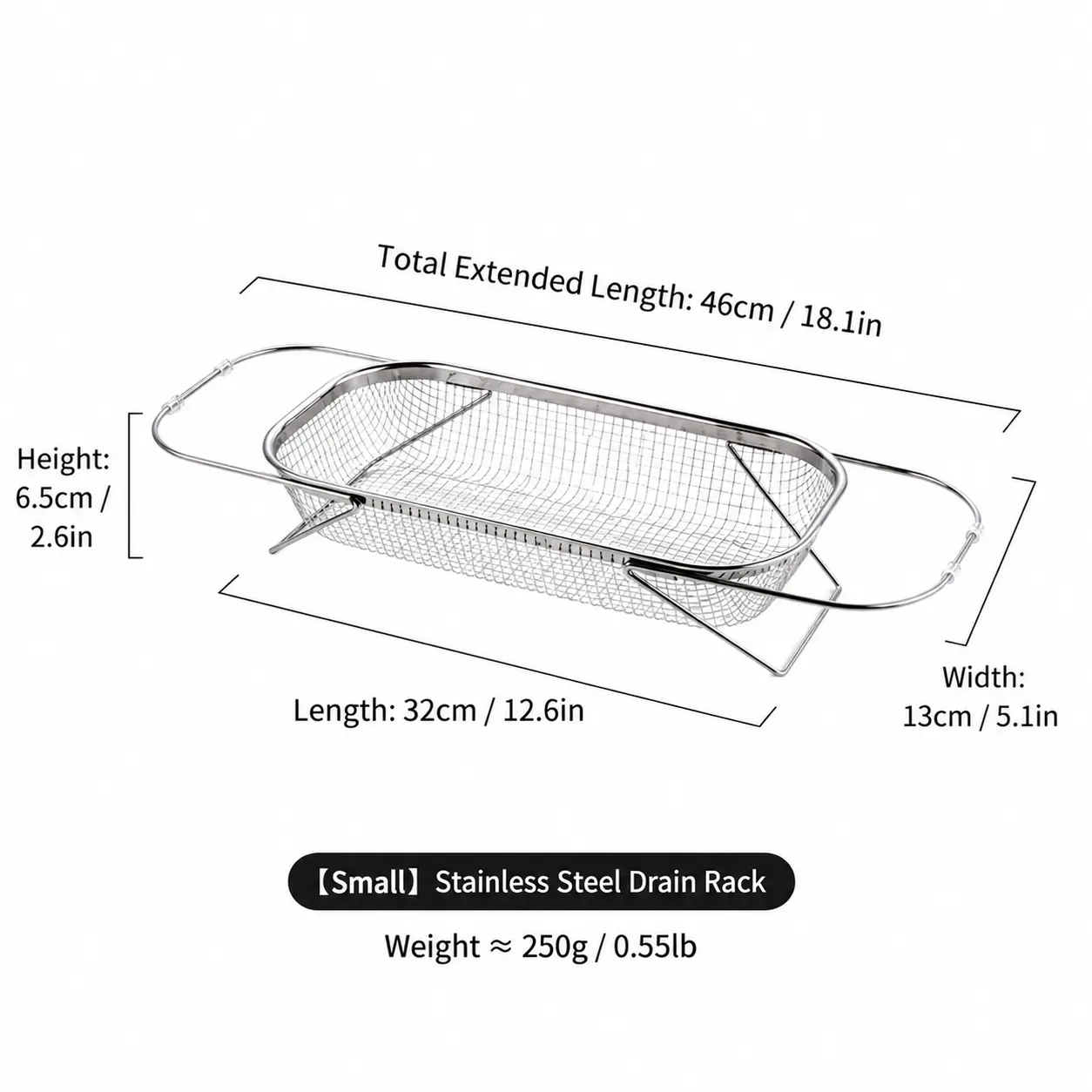 Small over-the-sink colander dimensions