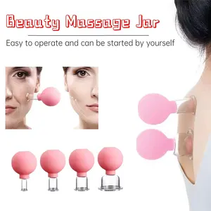 Facial Vacuum Cupping Set Silicone Glass Scraping Massage Tool, Vacuum Suction & Sealed Design, Eye Area Face Full Body Use, Easy To Operate