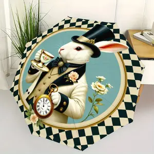 Peter Rabbit Cartoon Umbrella with Rabbit Art Design, Portable Folding Style, Durable Iron Frame for Family and Travel Use