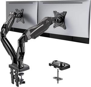 HUANUO Ergonomic Office Dual Monitor Desk Mount - Full Adjustable VESA Bracket with C Clamp, Grommet Base for 13-30 in Office Accessories VESA Mount Screens, Each Arm Holds 4.4-19.8lbs