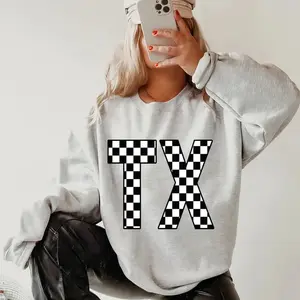 Checkered States Sweatshirt & Tshirt, Custom Sweatshirt ~ Unisex Apparel Relaxed Fit Printed in the USA Clothing Womenswear Casual and Comfortable - TrendWear USA