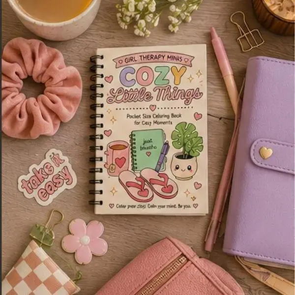 Girl Therapy Minis: Cozy Little Things Mini Coloring Book