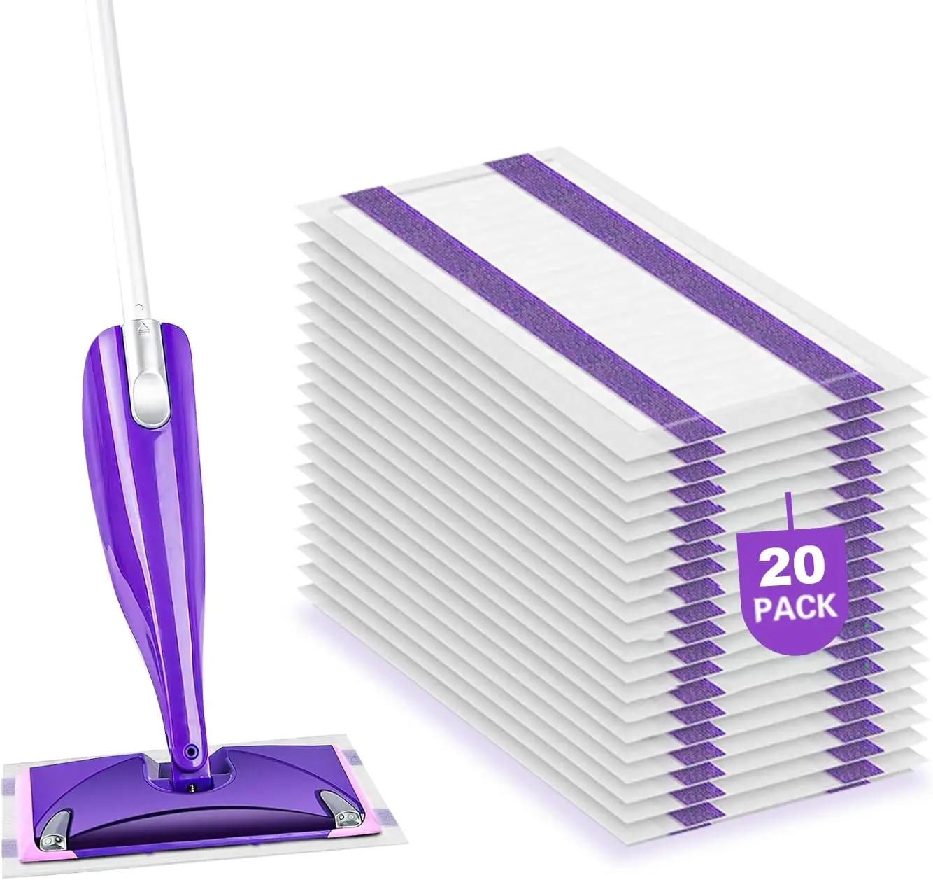 Mop Pad Refills Compatible with WetJet Spray Mop, Wet Jet Mopping Pads for  Purpose Multi-Surface Hardwood Floor Cleaning, 4 Layers Thickened and Super Absorbent, 20 Count