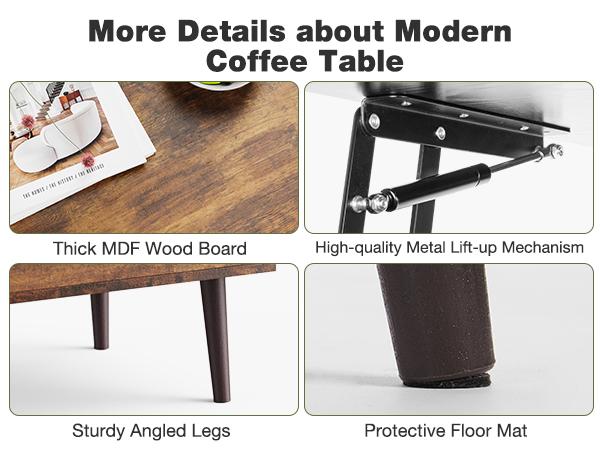 Coffee Table,Lift Top Coffee Tables for Living Room,Rising Tabletop Wood Dining Center Tables with Storage Shelf and Hidden Compartment Coffee Table,Lift Top Coffee Tables for Living Room,Rising Tabletop Wood Dining Center Tables with Storage Shelf and Hidden Compartment