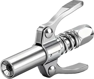 High Pressure Grease Gun Coupler Dual Handle Locking Head 12000 PSI Leak-Proof Universal Zerk Fitting for Cars Trucks & Tractors