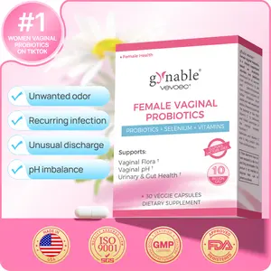 Gynable Female Probiotics for HPV, BV, UTIS,Yeast Infection, pH Balance, Women's Probiotics，Odor- All in One Solution with Lactobacillus&Selenium,VitaminC, D,Folate Probiotic Blend supplement,Gluten-Free,Vegan,30 Count for 1 Month