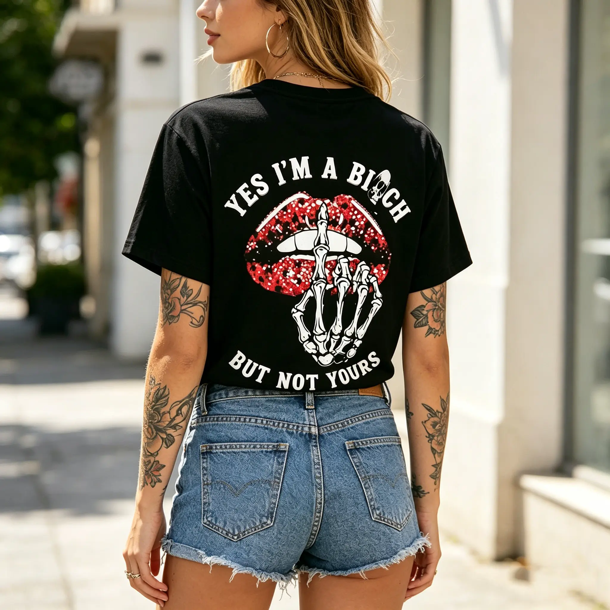 Yes I'm a B*tch But Not Yours Funny Shirt Womenswear Tshirt Cotton Streetwear Fabric Summer Print Top t shirts women oversized tshirt women vintage graphic tees t shirts for women trendy graphic tees for women  summer shirts women