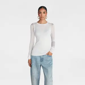 KBB by KAHLANA Women's Long Sleeve 'The Layered Sheer Top'