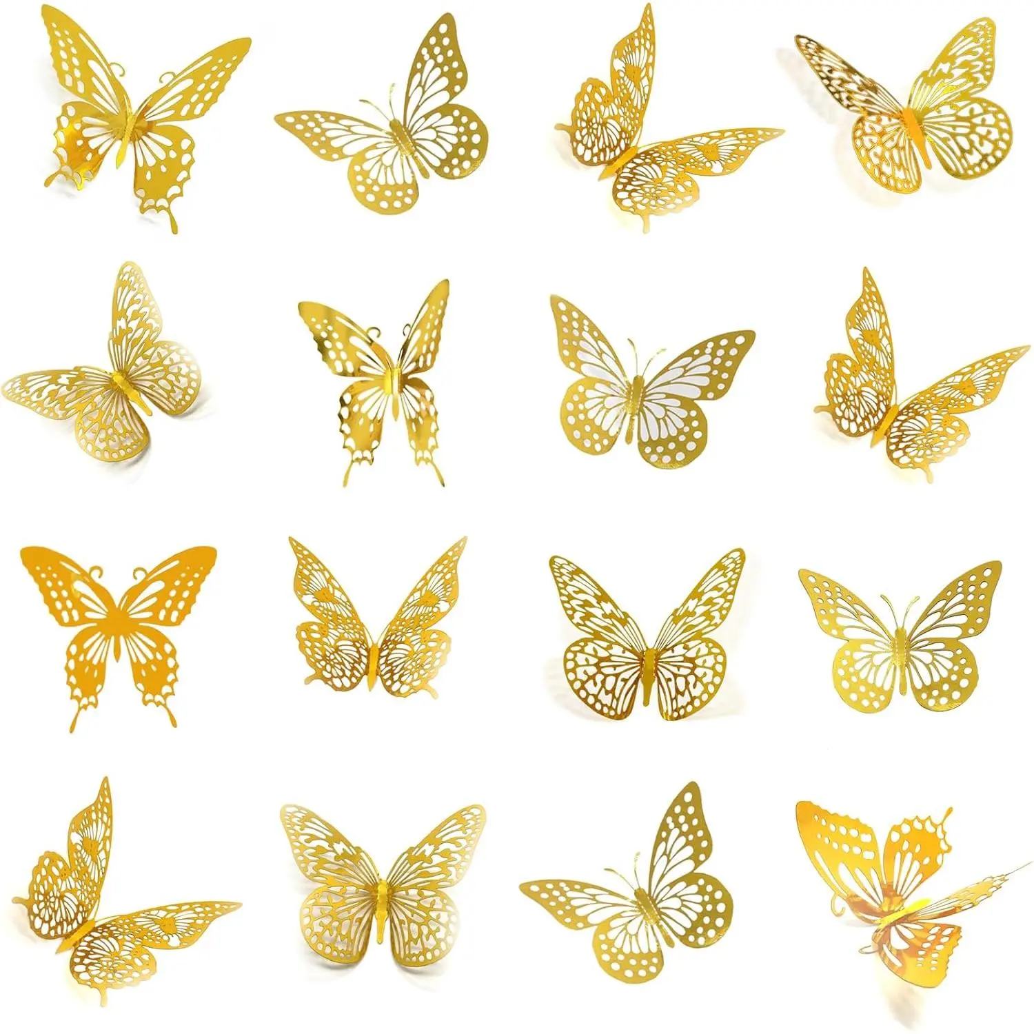 3D Butterfly Wall Decor 48 count 4 Styles 3 Sizes, for Birthday Decorations Party Decorations, Removable Wall Stickers Interior Decorations   Classroom Wedding Decor ()