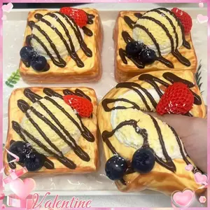 Blueberry Ice Cream Waffle Squeeze Toy, Soft Slow Bounce Sensory Toy, Ventilation Relaxation Tool, Durable Unique Design, Adult Essential, Stress Relief Fidgeting