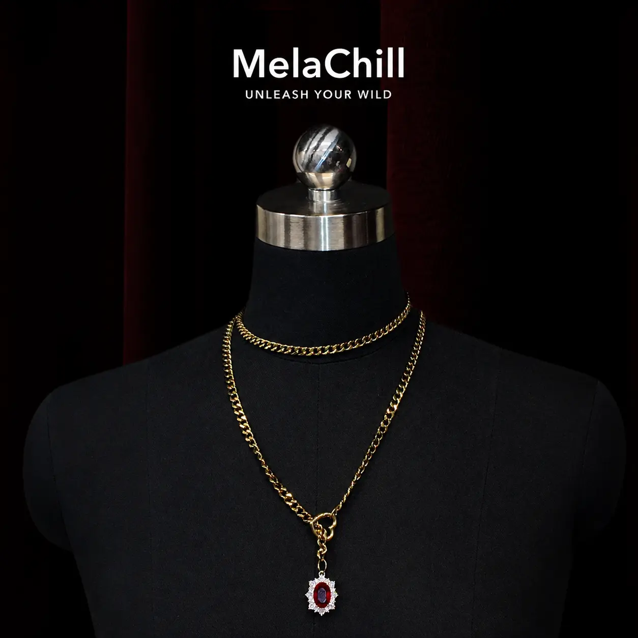 MelaChill Golden Silence Elegant Fashion Choker, Costume Jewelry Neck Accessory for Women
