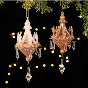 New Christmas Acrylic 3D Crystal Pendant, Holiday Scene Decoration, Tree PC Hanging Ornament, Festive Home Decor Accessory