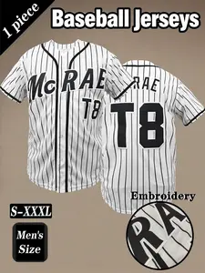 T8 Retro Baseball jersey “McRae” Design High-Quality Embroidery Classic Stripes Comfortable Breathable Sportswear Casual Streetwear